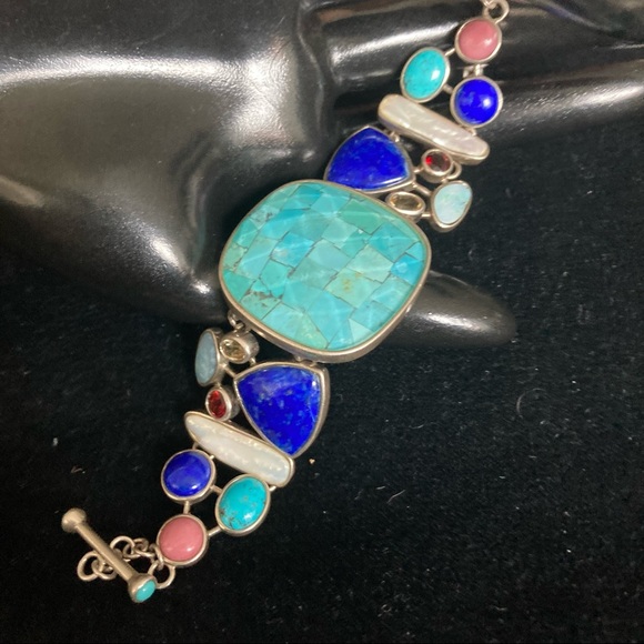 Sterling & Lapis Bracelet - Picture 6 of 13